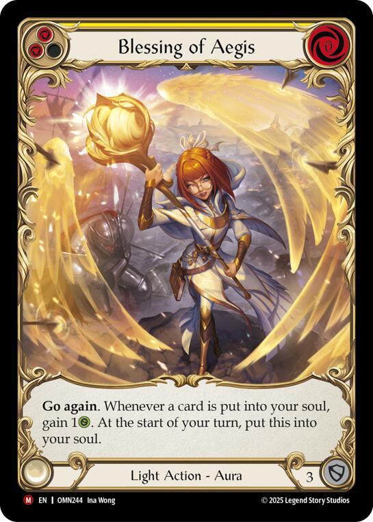 [OMN] Blessing Of Aegis (Yellow) (Extended Art) — OMN244