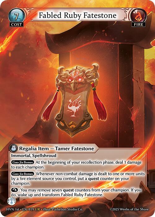 [HVN] Fabled Ruby Fatestone // Suzaku, Vermillion Phoenix — 019