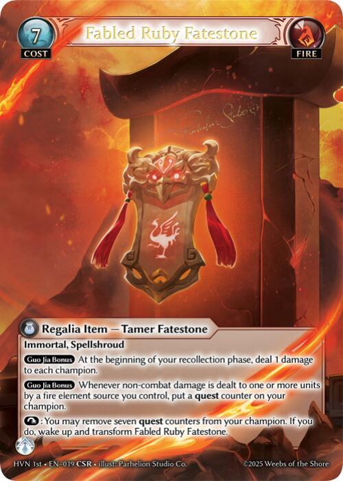 [HVN] Fabled Ruby Fatestone // Suzaku, Vermillion Phoenix (CSR) — 019