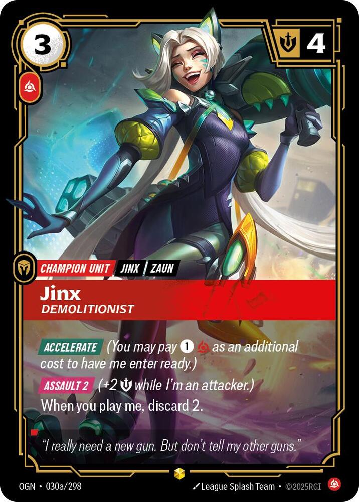 [Origins] Jinx, Demolitionist (Alternate Art) — 030a/298