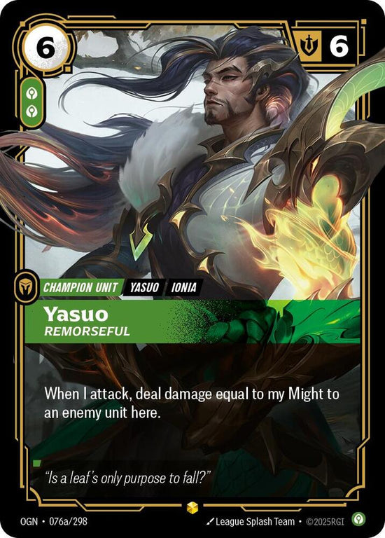 [Origins] Yasuo, Remorseful (Alternate Art) — 076a/298