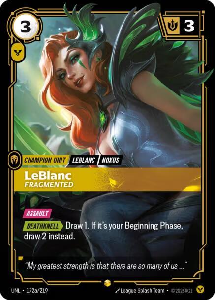 [Unleashed] LeBlanc, Fragmented (Alternate Art) — 172a/219