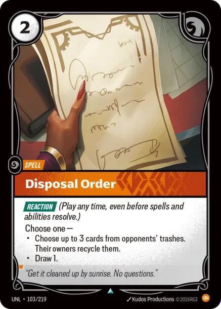[Unleashed] Disposal Order — 103/219