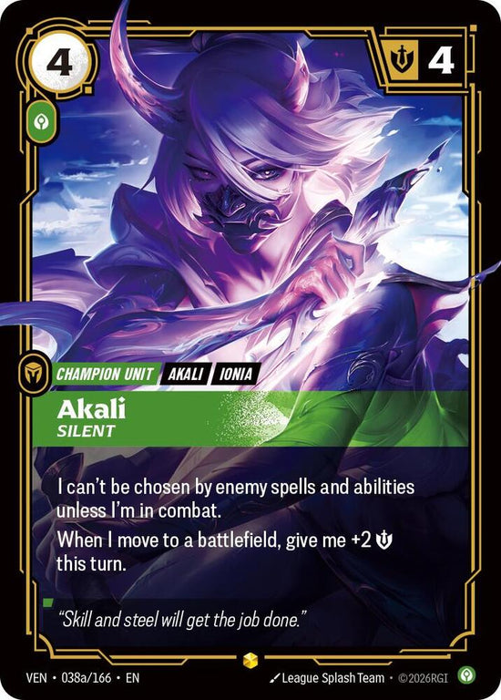 [Vendetta] Akali, Silent (Alternate Art) — 038a/166