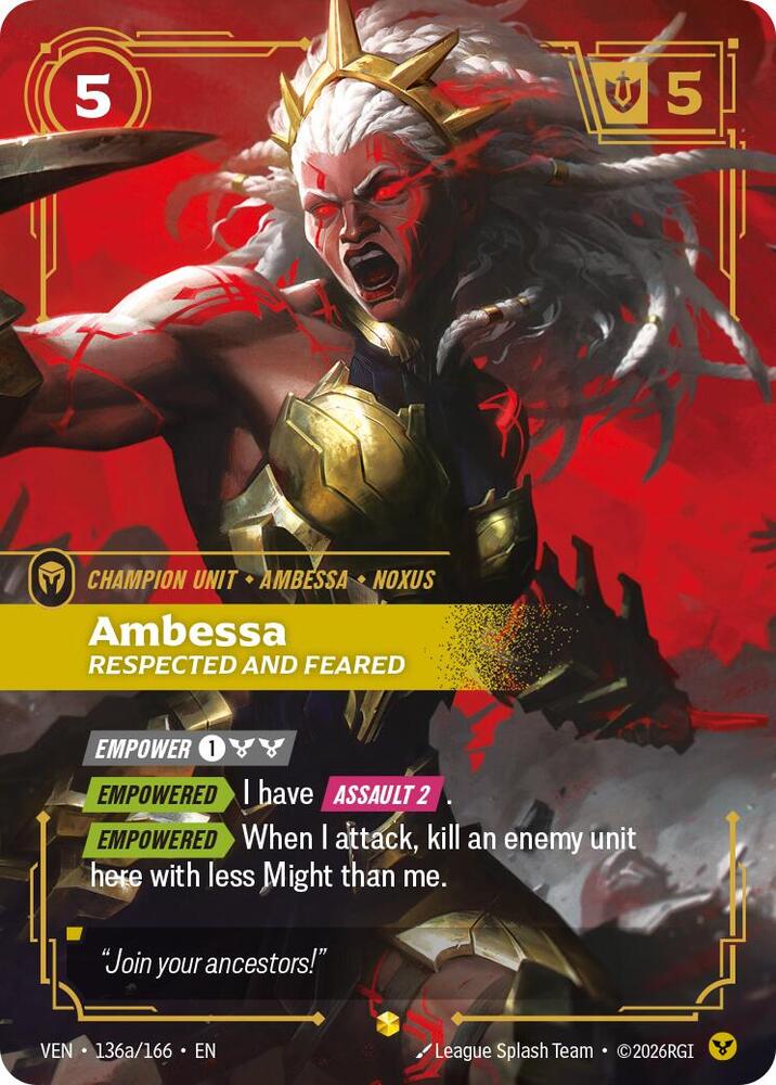 [Vendetta] Ambessa, Respected and Feared (Alternate Art) — 136a/166