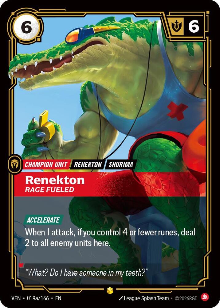 [Vendetta] Renekton, Rage Fueled (Alternate Art) — 019a/166