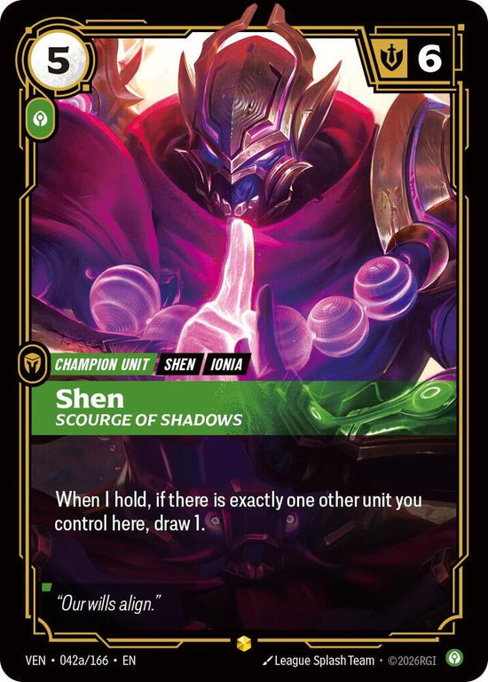 [Vendetta] Shen, Scourge of Shadows (Alternate Art) — 042a/166